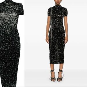 POSTER GIRL Knockout Dress Black Leopard Print XS